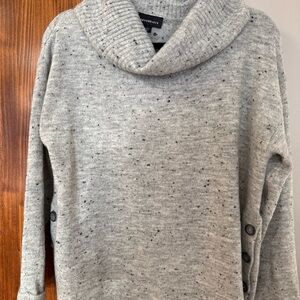 Elegant Gray Cowl Neck Sweater